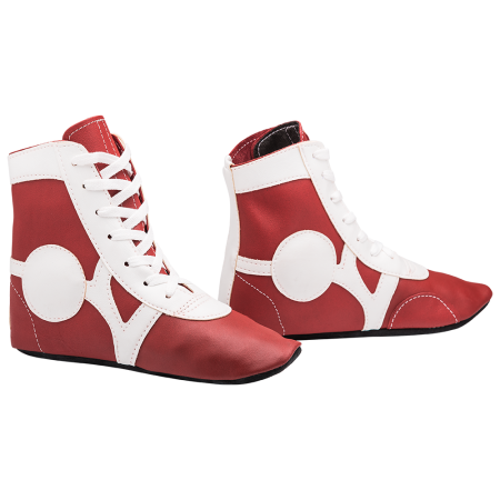 Купить Обувь для самбо SM-0102, кожа, красный Rusco в Алатыре 