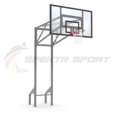 Купить Стойка баскетбольная уличная усиленная со щитом из оргстекла, кольцом и сеткой SP D 413 в Алатыре 