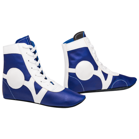 Купить Обувь для самбо SM-0102, кожа, синий Rusco в Алатыре 