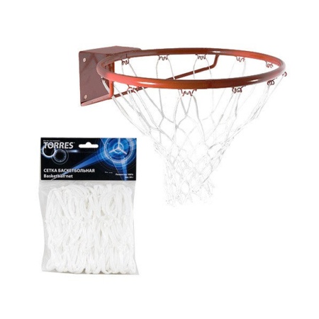 Купить Сетка баскетбольная Torres, нить 4 мм, белая в Алатыре 