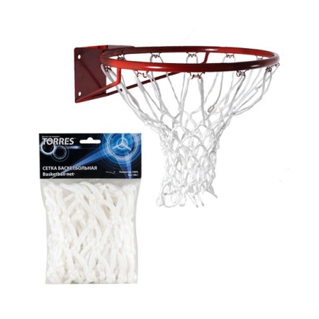 Купить Сетка баскетбольная Torres, нить 6 мм, белая в Алатыре 