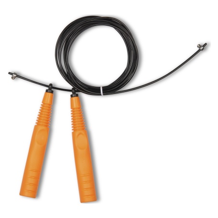 Купить Скакалка высокооборотная Кроссфит стальной шнур в оплетке 2.9 м чёрно-оранжевая в Алатыре 